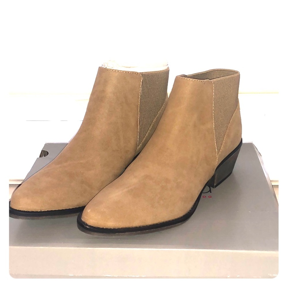 Camel colored ankle bootie